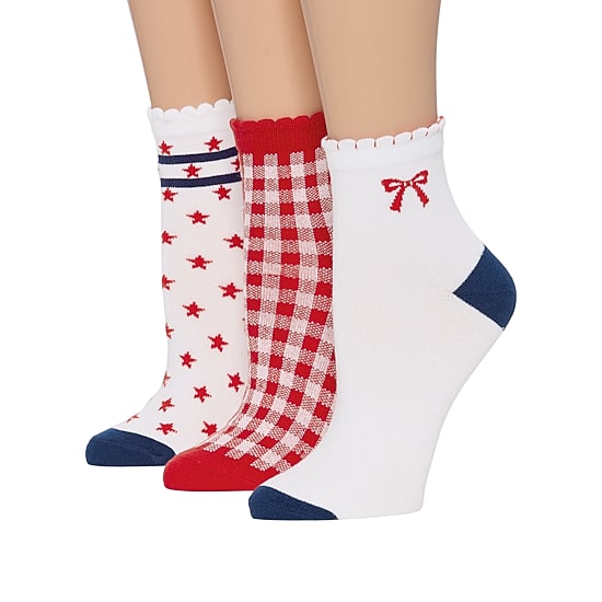 Mixit Womens Multi-Pack 3 Pair Quarter Ankle Socks