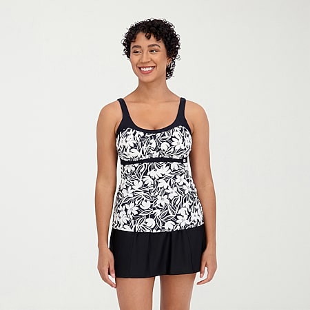 ZeroXposur Womens Comfort Straps Floral Tankini Swimsuit Top