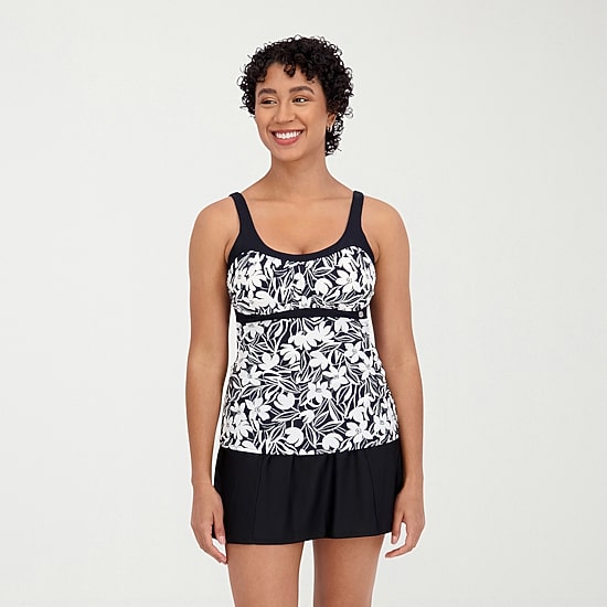 ZeroXposur Womens Comfort Straps Floral Tankini Swimsuit Top