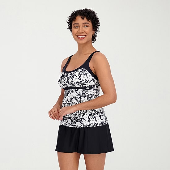 ZeroXposur Womens Comfort Straps Floral Tankini Swimsuit Top
