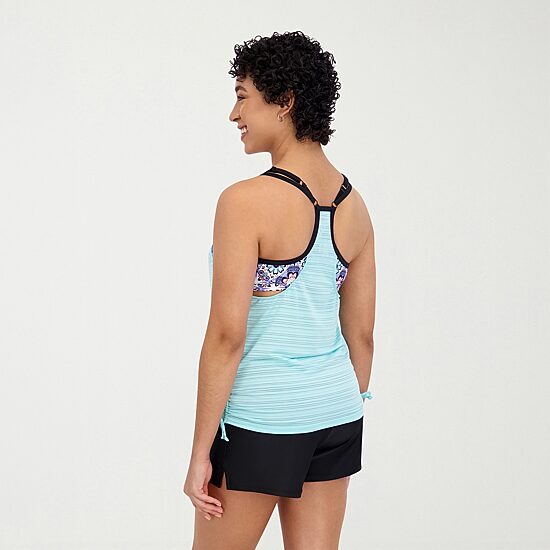 ZeroXposur Womens Geometric Tankini Swimsuit Top