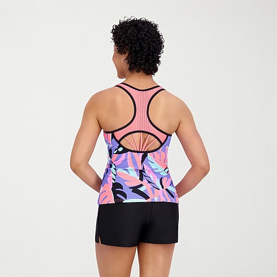 ZeroXposur Womens Built In Bra Tankini Swimsuit Top