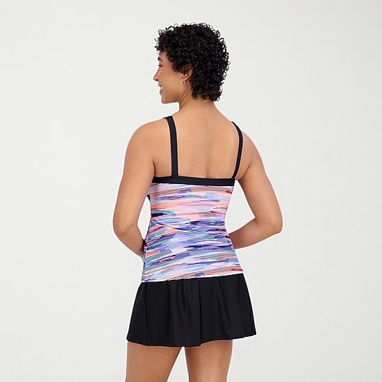ZeroXposur Womens Comfort Straps Tie Dye Tankini Swimsuit Top