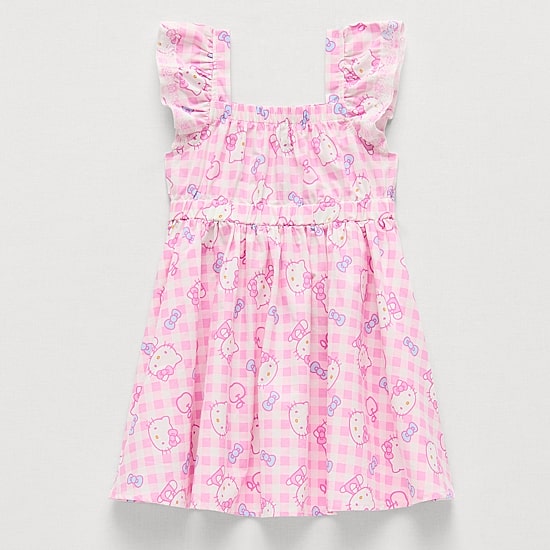 Toddler Girls Ruffled Short Sleeve Hello Kitty A-Line Dress