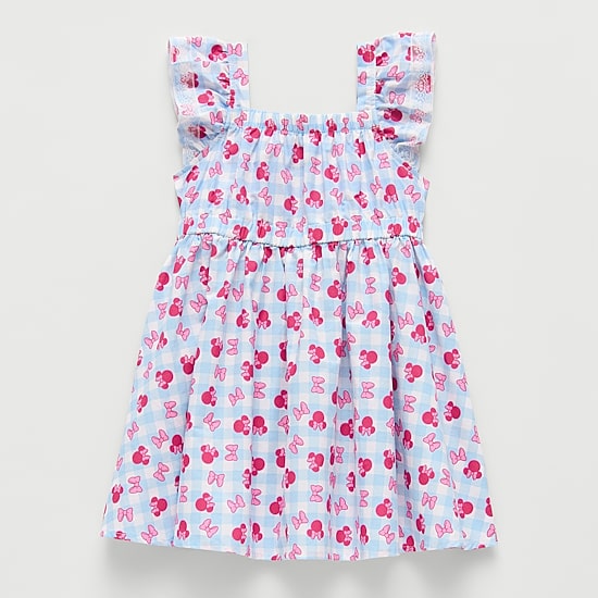 Toddler Girls Ruffled Short Sleeve Minnie Mouse A-Line Dress