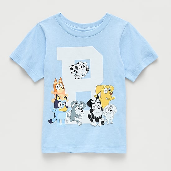 Toddler Girls Crew Neck Short Sleeve Regular Fit Bluey Graphic T-Shirt