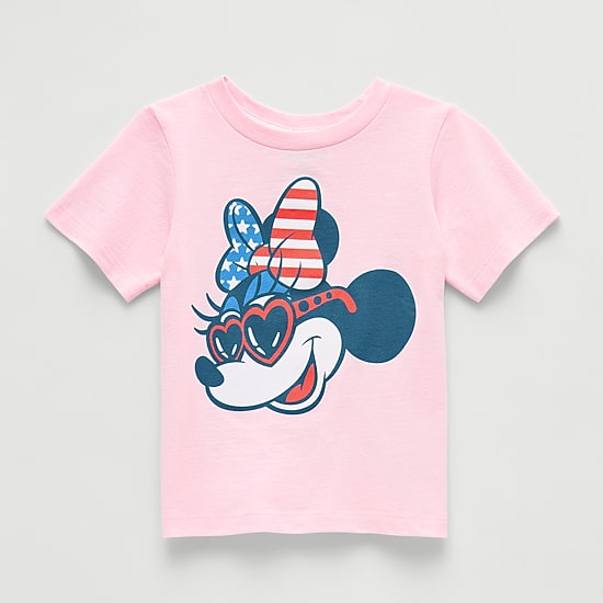 Toddler Girls Crew Neck Short Sleeve Regular Fit Minnie Mouse Graphic T-Shirt