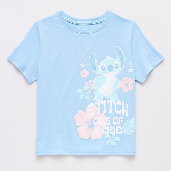 Disney Collection Girls Crew Neck Short Sleeve Regular Fit Graphic T-Shirt