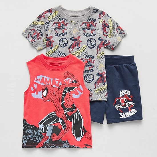 Toddler Boys Marvel Spiderman 3-pc. Short Set