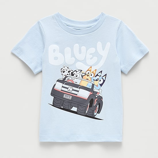 Toddler Boys Crew Neck Short Sleeve Regular Fit Bluey Graphic T-Shirt
