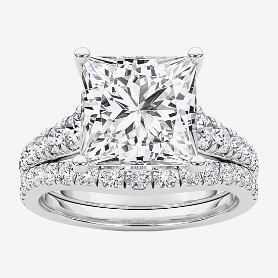 Grown Gorgeous (F / Vs2) Womens 4 5/8 Ct. T.W. Lab Grown White Diamond 14K Gold Side Stone Bridal Set