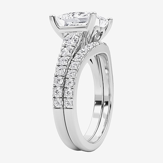 Grown Gorgeous (F / Vs2) Womens 4 5/8 Ct. T.W. Lab Grown White Diamond 14K Gold Side Stone Bridal Set