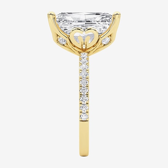 Grown Gorgeous (F / Vs2) Womens 7 Ct.T.W. Lab Grown White Diamond 14K Gold Rectangular Side Stone Engagement Ring