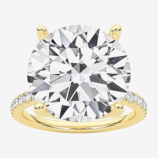 Grown Gorgeous (F / Vs2) Womens 7 Ct.T.W. Lab Grown White Diamond 14K Gold Round Side Stone Engagement Ring