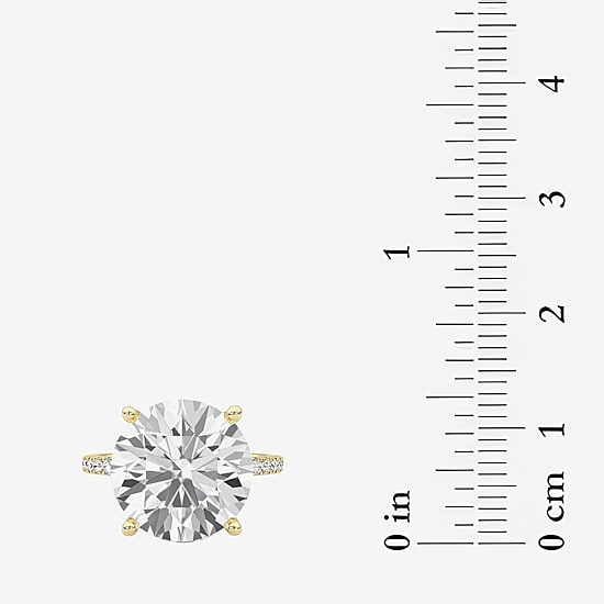 Grown Gorgeous (F / Vs2) Womens 7 Ct.T.W. Lab Grown White Diamond 14K Gold Round Side Stone Engagement Ring