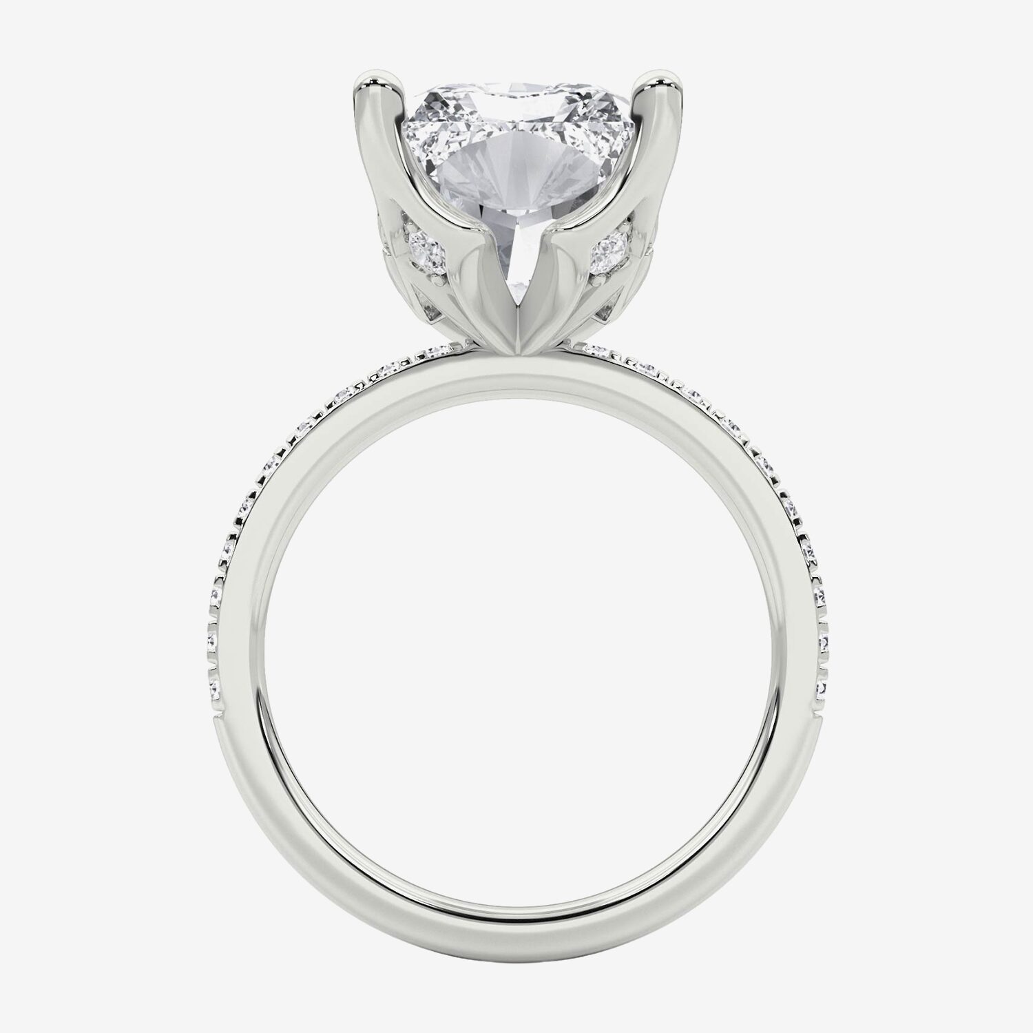 Grown Gorgeous (F / Vs2) Womens 7 Ct.T.W. Lab White Diamond 14K Gold Rectangular Side Stone Engagement Ring