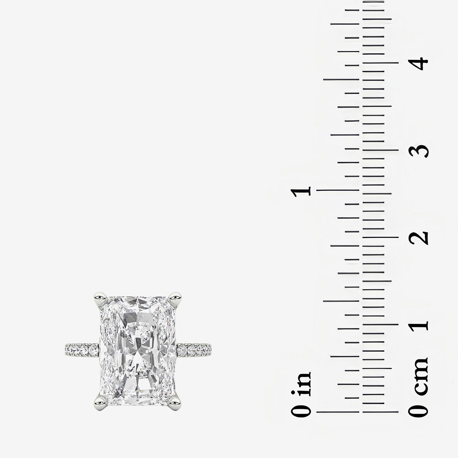 Grown Gorgeous (F / Vs2) Womens 7 Ct.T.W. Lab White Diamond 14K Gold Rectangular Side Stone Engagement Ring