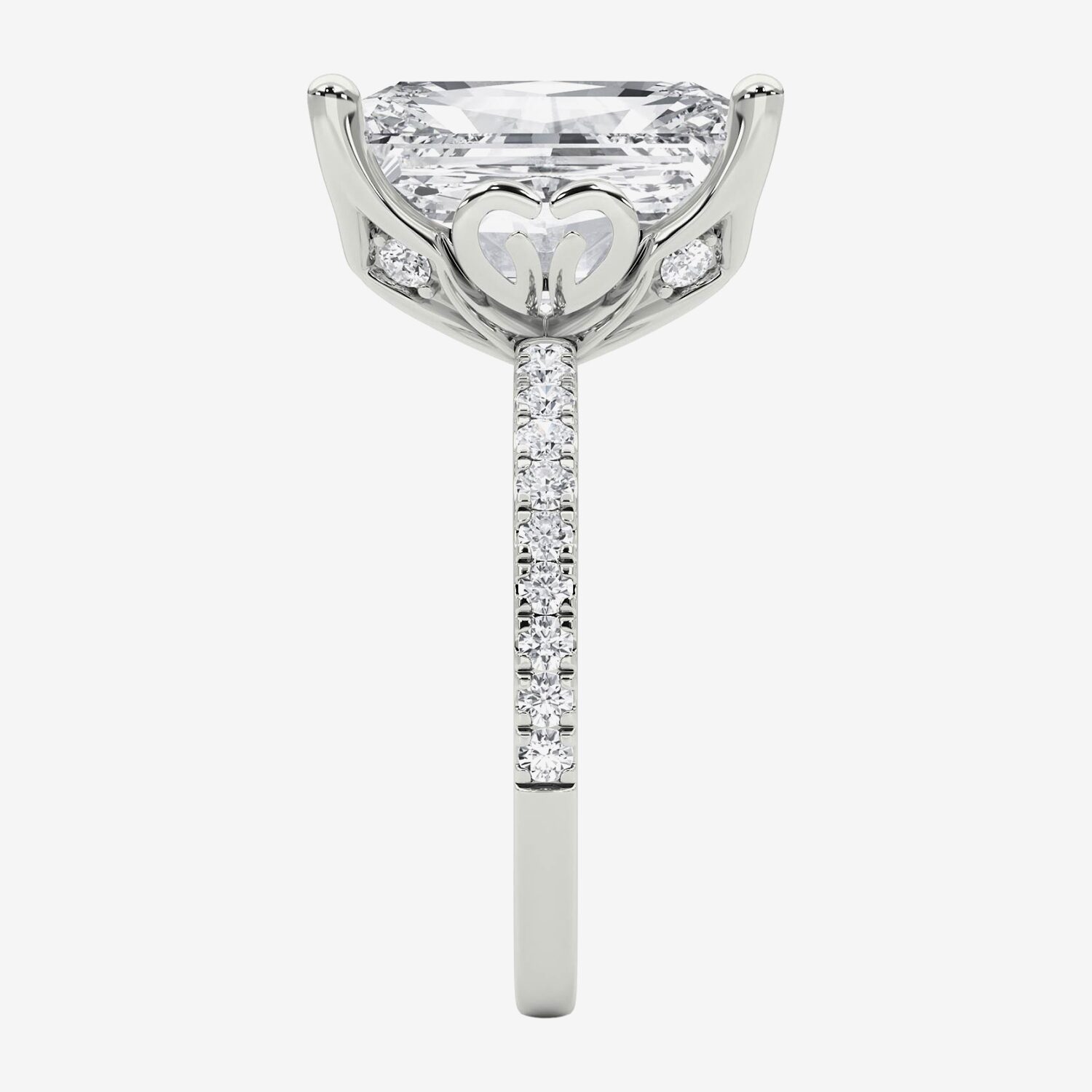 Grown Gorgeous (F / Vs2) Womens 7 Ct.T.W. Lab White Diamond 14K Gold Rectangular Side Stone Engagement Ring