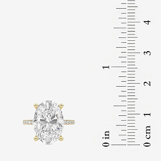 Grown Gorgeous (F / Vs2) Womens 7 Ct.T.W. Lab Grown White Diamond 14K Gold Oval Side Stone Engagement Ring