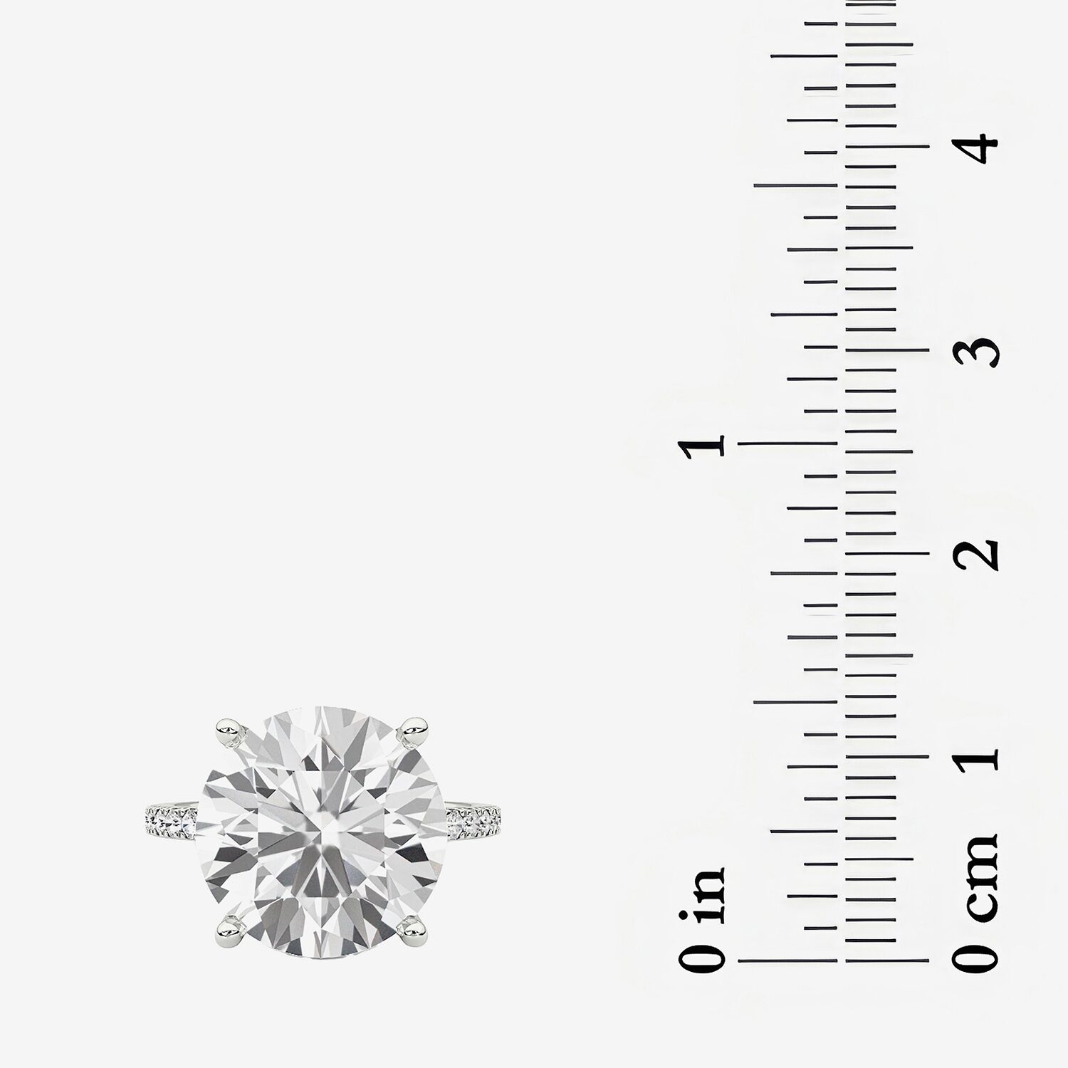 Grown Gorgeous (F / Vs2) Womens 7 Ct.T.W. Lab White Diamond 14K Gold Round Side Stone Engagement Ring