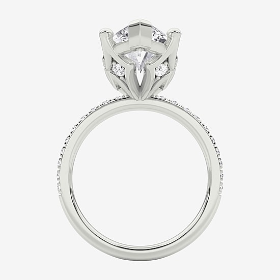Grown Gorgeous (F / Vs2) Womens 6 CT. T.W. Lab Grown White Diamond 14K Gold Marquise Side Stone Engagement Ring