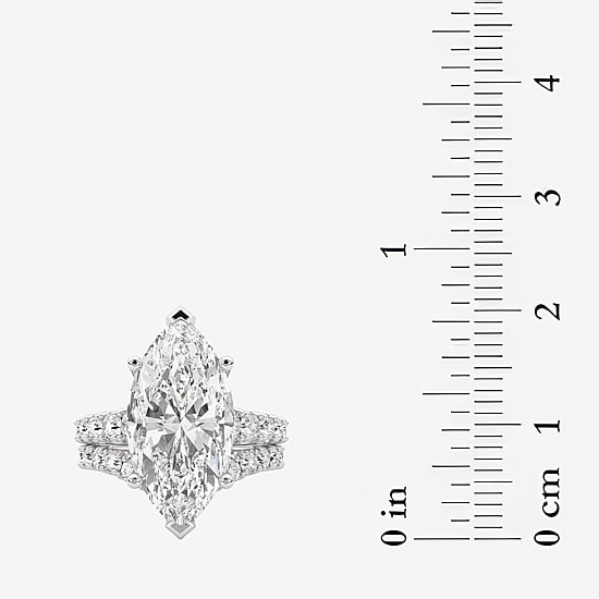 Grown Gorgeous (F / Vs2) Womens 7 1/5 Ct. T.W. Lab Grown White Diamond 14K Gold Marquise Side Stone Bridal Set