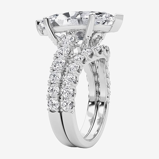 Grown Gorgeous (F / Vs2) Womens 7 1/5 Ct. T.W. Lab Grown White Diamond 14K Gold Marquise Side Stone Bridal Set