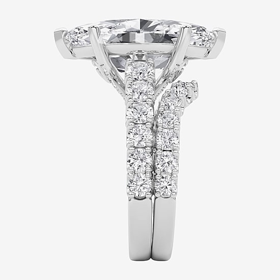 Grown Gorgeous (F / Vs2) Womens 7 1/5 Ct. T.W. Lab Grown White Diamond 14K Gold Marquise Side Stone Bridal Set