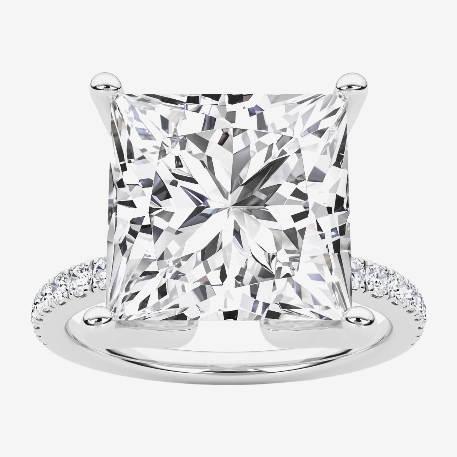 Grown Gorgeous (F / Vs2) Womens 7 Ct.T.W. Lab White Diamond 14K Gold Side Stone Engagement Ring