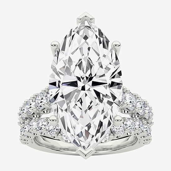 Grown Gorgeous (F / Vs2) Womens 8 1/4 Ct. T.W. Lab Grown White Diamond 14K Gold Marquise Side Stone Bridal Set