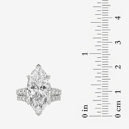 Grown Gorgeous (F / Vs2) Womens 8 1/4 Ct. T.W. Lab Grown White Diamond 14K Gold Marquise Side Stone Bridal Set