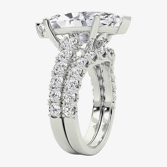 Grown Gorgeous (F / Vs2) Womens 8 1/4 Ct. T.W. Lab Grown White Diamond 14K Gold Marquise Side Stone Bridal Set