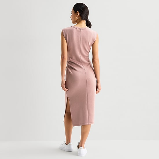 Stylus Womens Crew Neck Sleeveless Sheath Dress