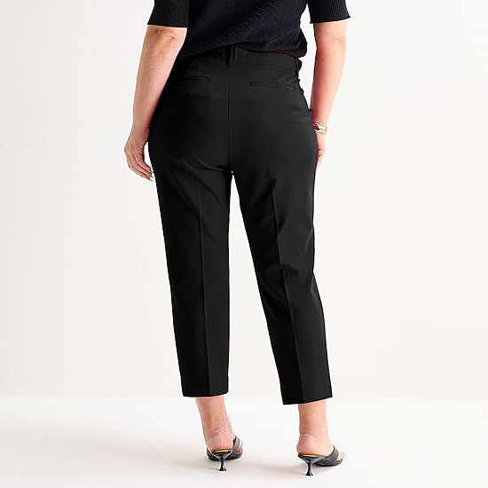 Liz Claiborne Emma Ponte Womens Plus Straight Mid Rise Ankle Pant