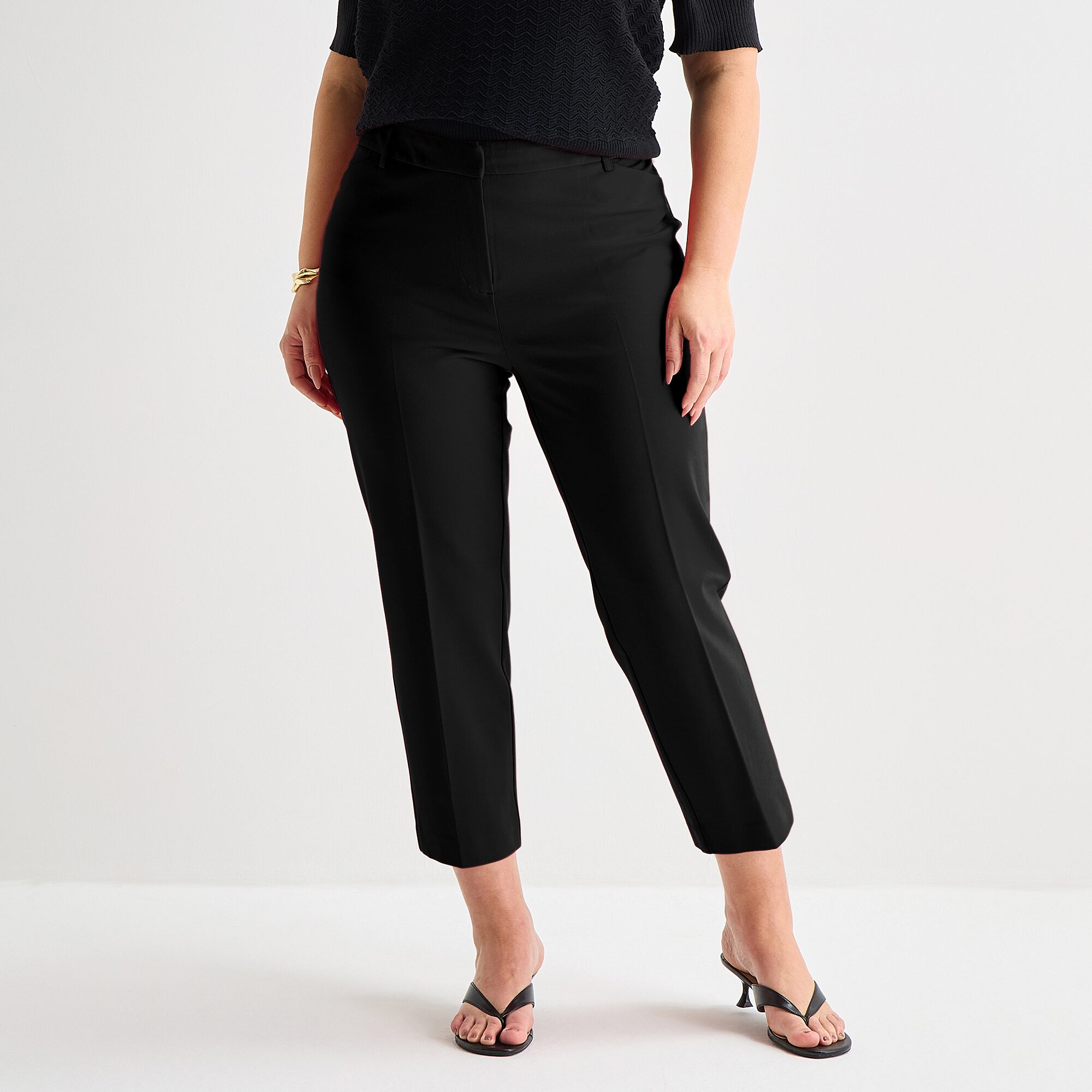 Liz Claiborne Emma Womens Plus Straight Mid Rise Ankle Pant