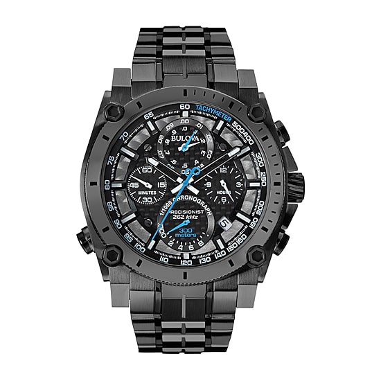 Bulova Precisionist Mens Chronograph Gray Stainless Steel Bracelet Watch 98b229