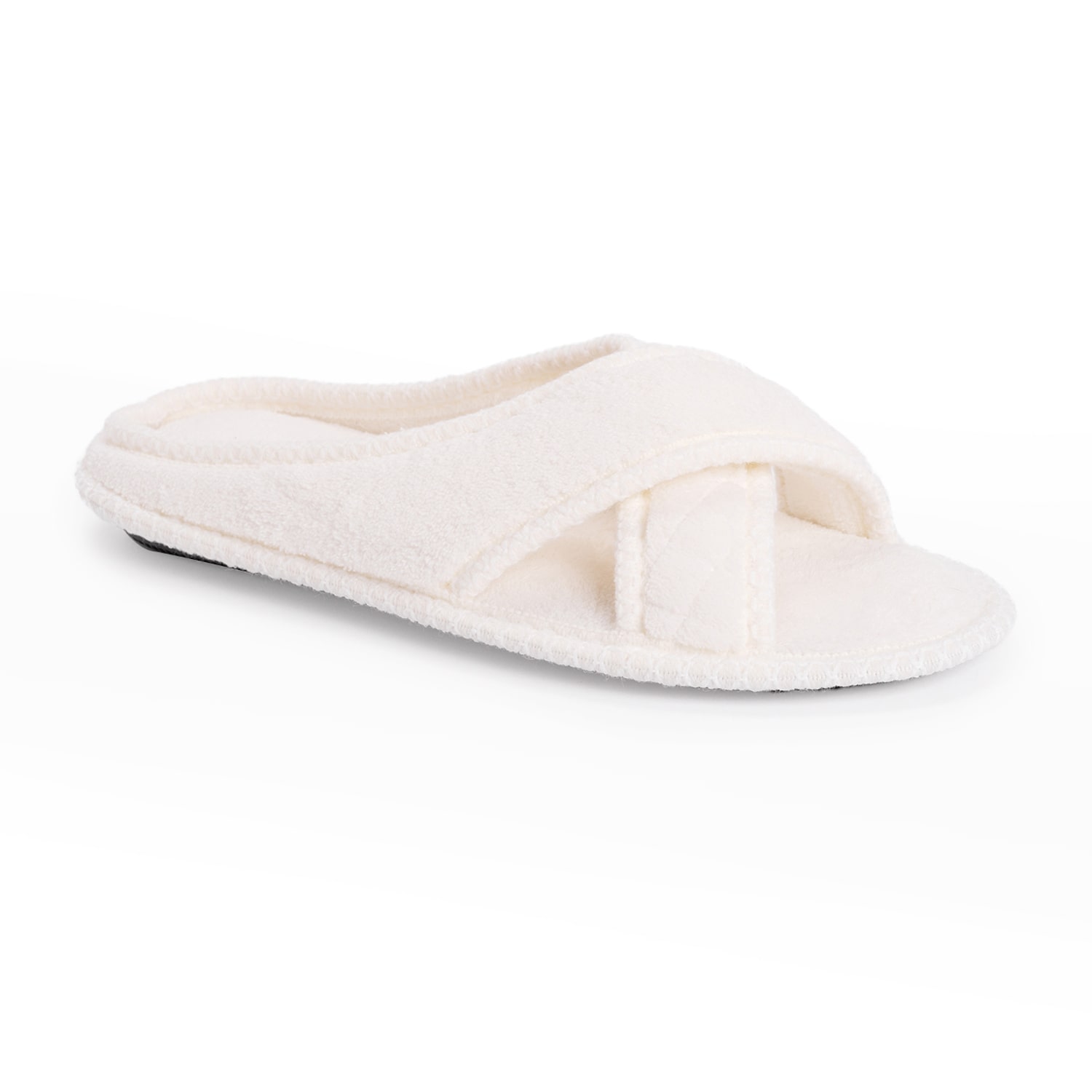 Muk Luks Ada Crossband Womens Memory Foam Slip-On Slippers