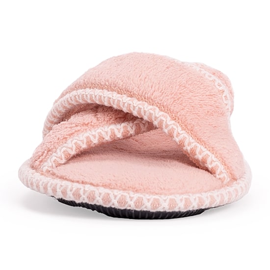 Muk Luks Ada Crossband Womens Memory Foam Slip-On Slippers