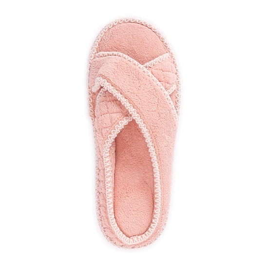 Muk Luks Ada Crossband Womens Memory Foam Slip-On Slippers