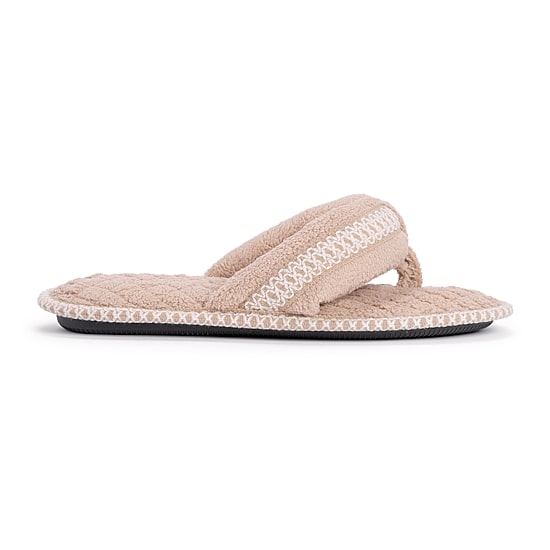 Muk Luks Darlene Thong Womens Memory Foam Slip-On Slippers
