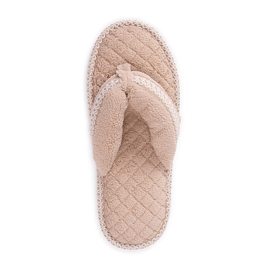 Muk Luks Darlene Thong Womens Memory Foam Slip-On Slippers