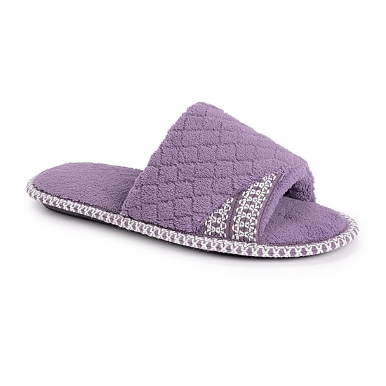 Muk Luks Sally Open Toe Scuff Womens Memory Foam Slip-On Slippers