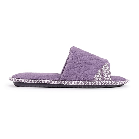 Muk Luks Sally Open Toe Scuff Womens Memory Foam Slip-On Slippers