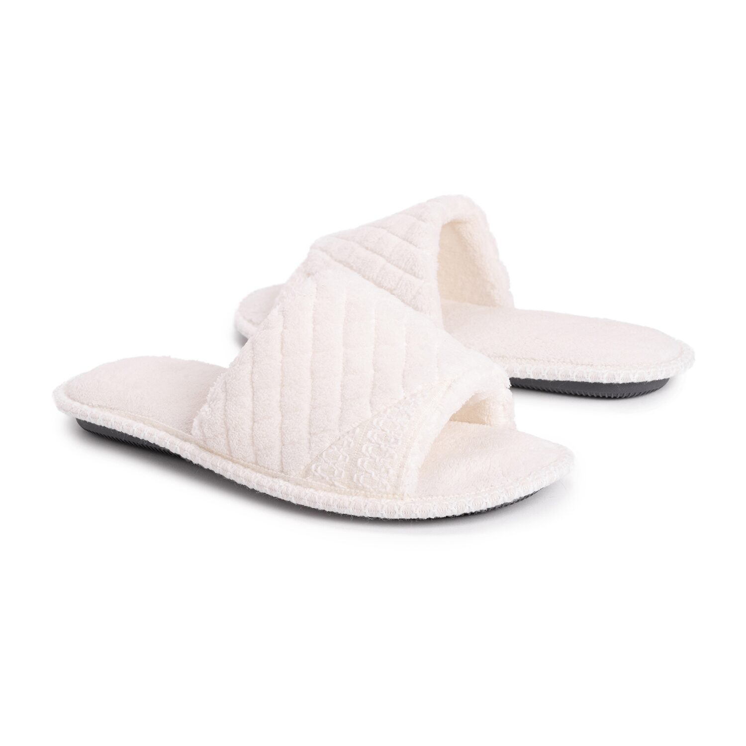 Muk Luks Sally Open Toe Scuff Womens Memory Foam Slip-On Slippers