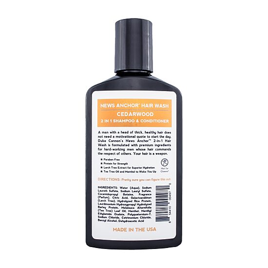 Duke Cannon News Anchor 2-In-1 - Cedarwood Shampoo 10 oz.