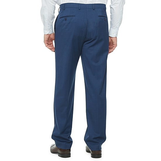 Collection By Michael Strahan Mens Classic Fit Grid Flat Front Suit Pant