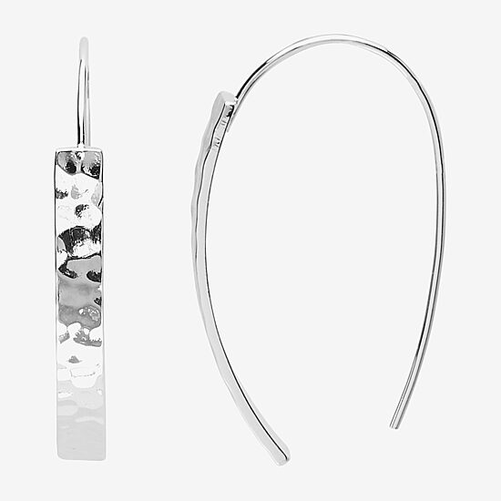 Silver Reflections Pure Silver Over Brass Drop Earrings
