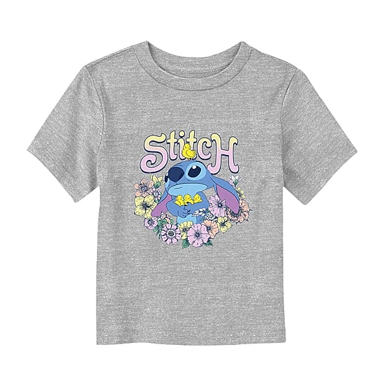 Disney Collection Toddler Girls Crew Neck Short Sleeve Regular Fit Lilo & Stitch Graphic T-Shirt