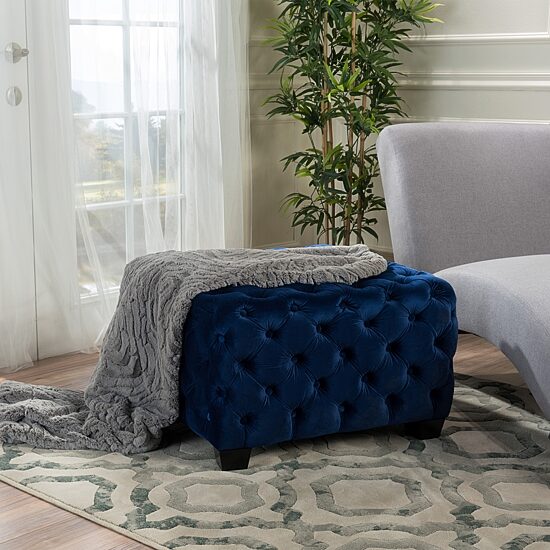 Jaymee Wooden Tufted Ottoman