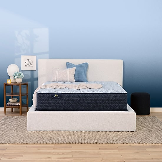 Serta Perfect Sleeper Blue Lagoon Nights 13.5" Medium Tight Top - Mattress + Box Spring